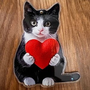 Black and White Tuxedo Cat Ornament for Christmas or car